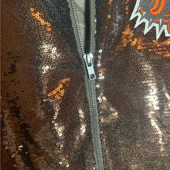NWT Women's The Wild Collective Cleveland Browns Sequin Ombre Jacket - Large - Picture 8 of 11